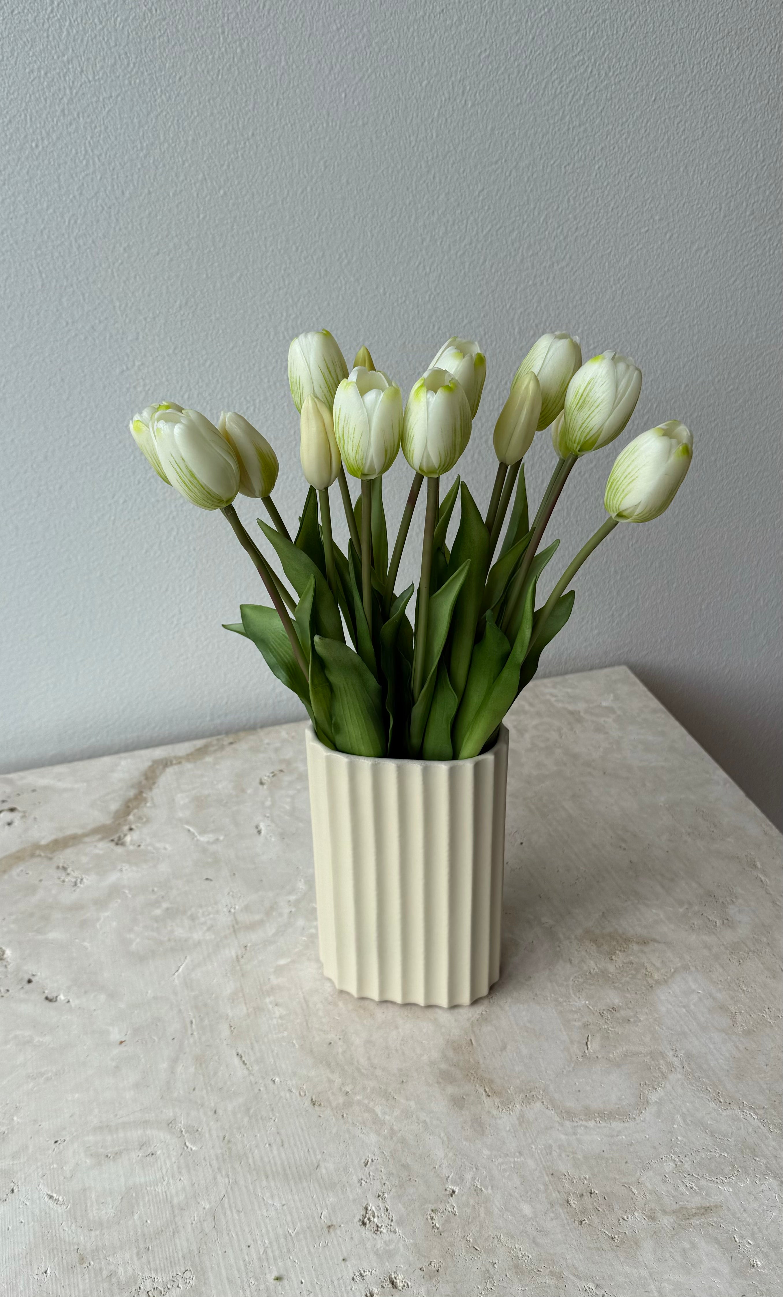 15 hvide tulipaner