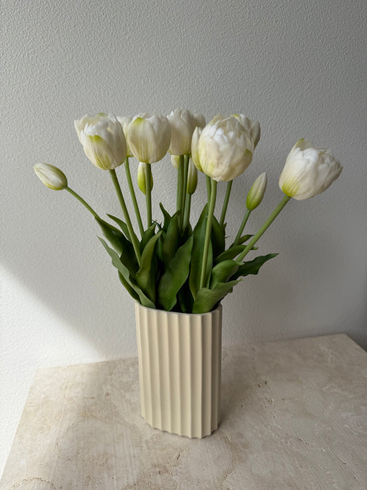 15 Deluxe tulips - White